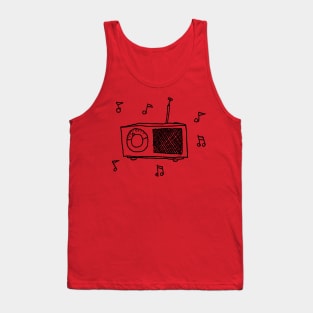 High Dial Transistor Radio Station Beach Party Tank Top